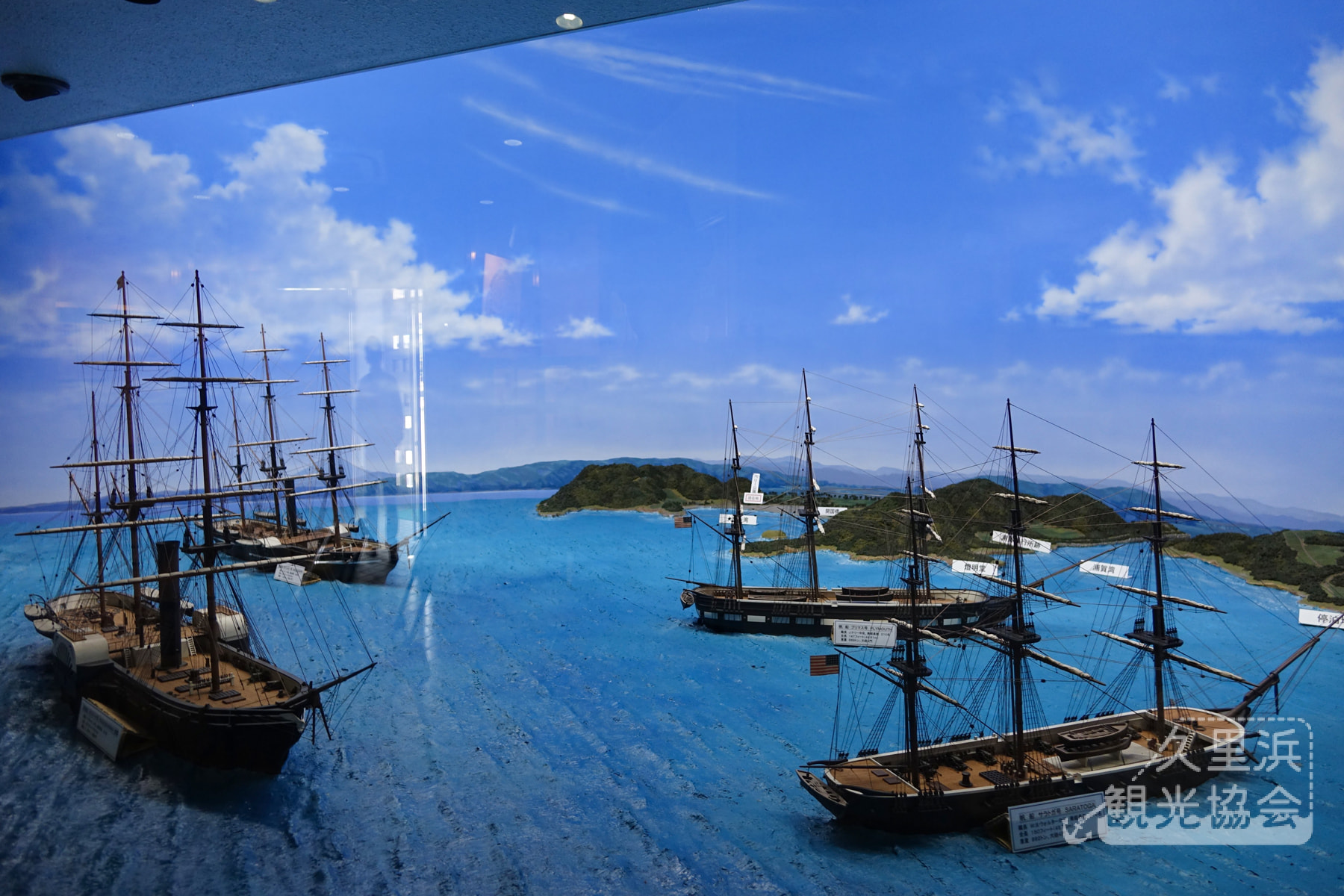 ペリー記念館・黒船来航を再現したジオラマ模型